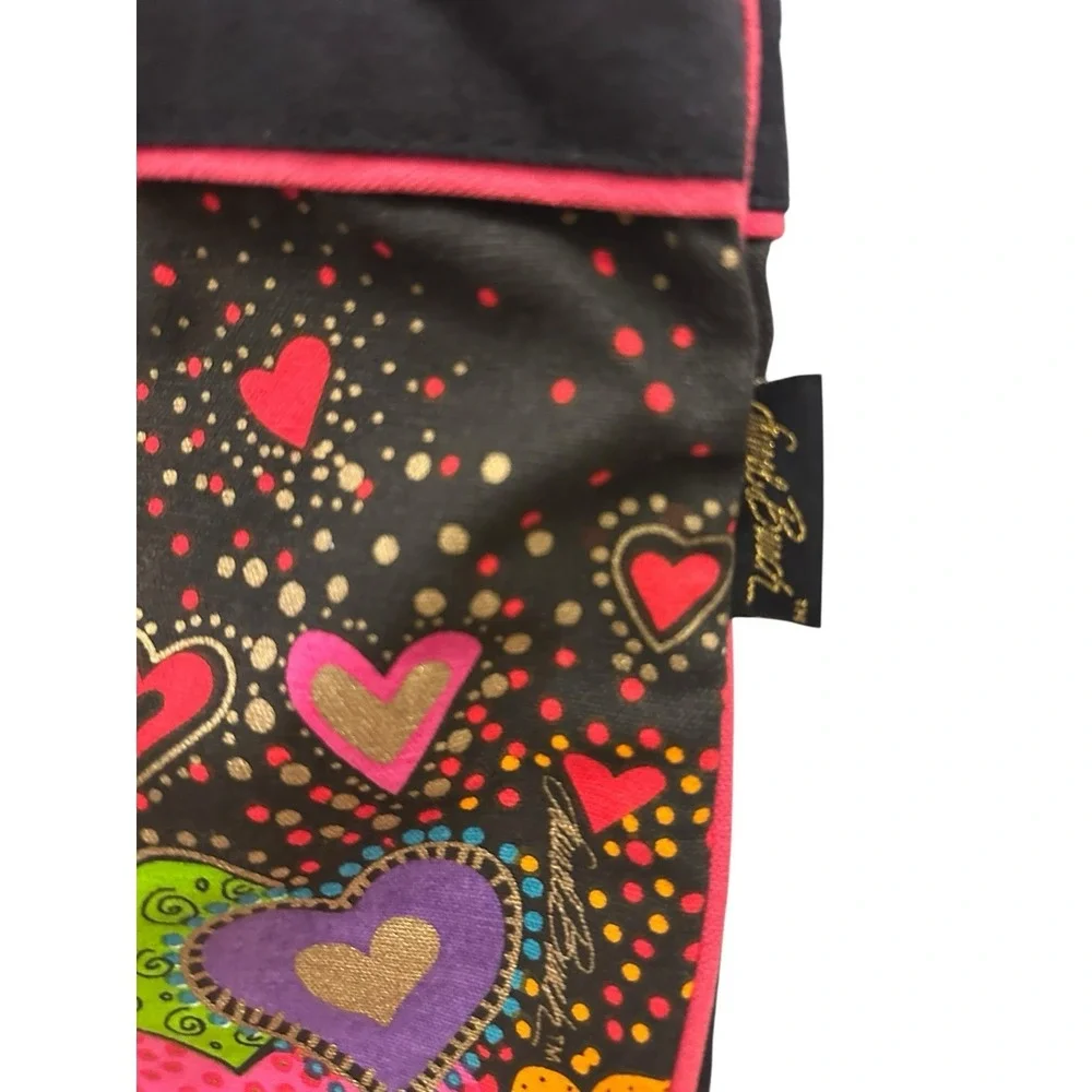Laurel Burch Colorful Hearts Purse Crossbody Beaded Sequin Canvas Y2K NEW